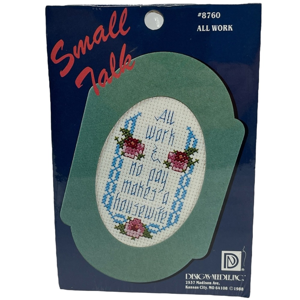 Small Talk All Work Housewife Cross Stitch Kit Designs Needlecraft Vintage 8760